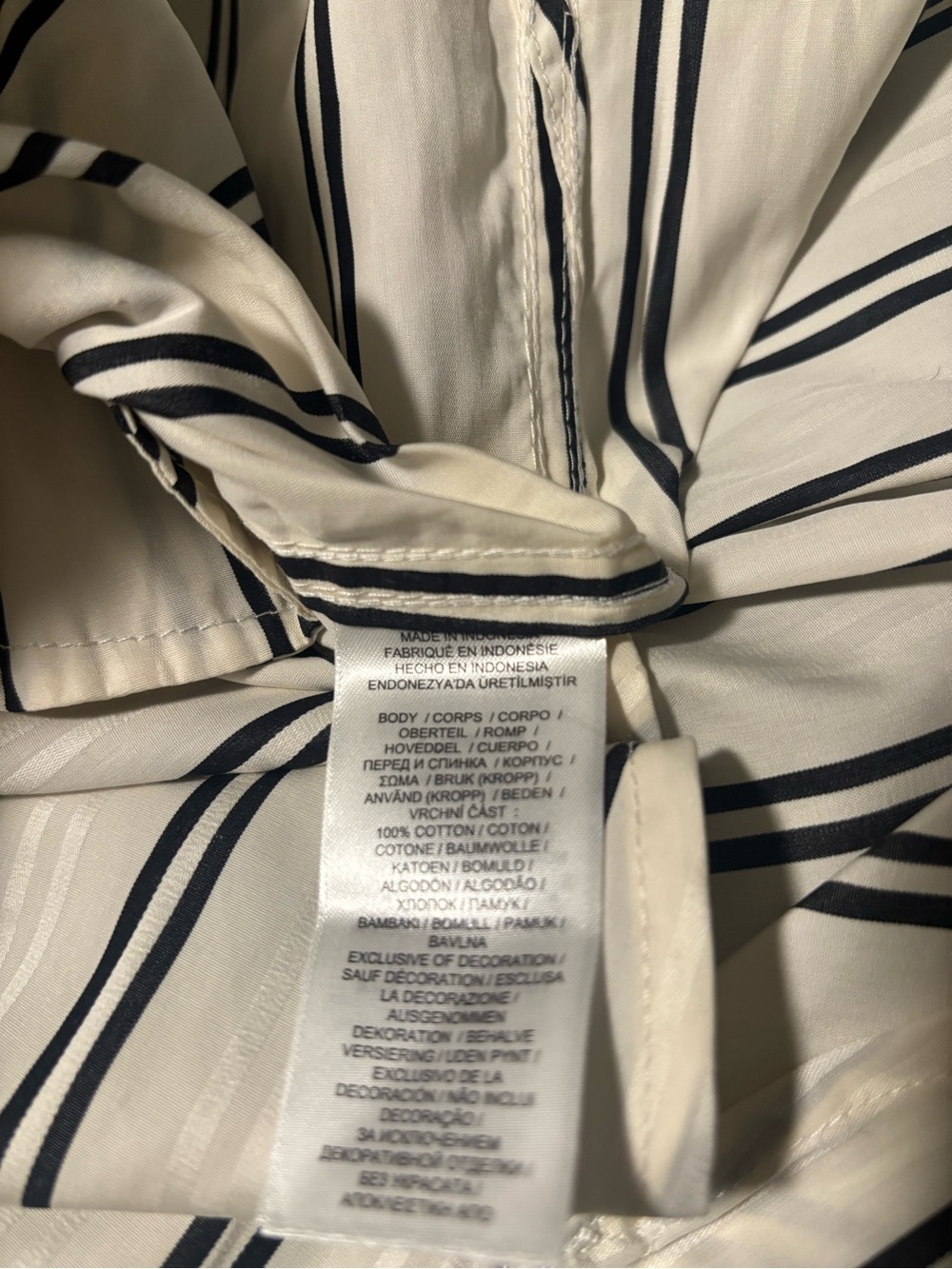 Lauren Ralph Lauren White and Black Striped Midi Shirt Dress - Picture 6 of 8